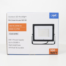 LED reflector PNI GreenHouse WS130 100 W, power supply 230 V, 8700 lm, 6500 K, IP65