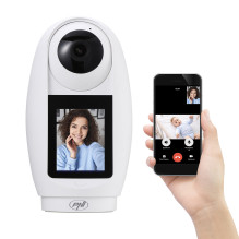 PNI IP733 3MP video surveillance camera, bidirectional audio and video, with Bluetooth SOS call button, screen, baby mon
