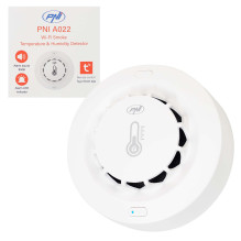 PNI SafeHouse A022 wireless temperature and humidity smoke sensor compatible with the Tuya application, sound alarm