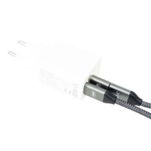 PNI CD600 USB Type-C to Type-C 60W Data &amp; Charging Cable + USB Type-C to USB-A Adapter, 1m Length