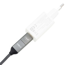 PNI CD600 USB Type-C to Type-C 60W Data & Charging Cable + USB Type-C to USB-A Adapter, 1m Length PNI CD600 USB Type-C to Type-C 60W Data & Charging Cable + USB Type-C to USB-A Adapter, 1m Length