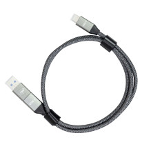 PNI CD600 USB Type-C to Type-C 60W Data & Charging Cable + USB Type-C to USB-A Adapter, 1m Length PNI CD600 USB Type-C to Type-C 60W Data & Charging Cable + USB Type-C to USB-A Adapter, 1m Length