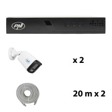 NVR POE PNI House IP710J video surveillance package, 2 PNI IP515J cameras, 5MP and cables included