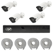 NVR POE PNI House IP710J video surveillance package, 4 PNI IP818J cameras, 8MP and cables included