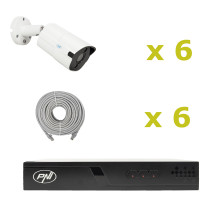 PNI House IP716J POE NVR video surveillance package, 6 PNI IP818J 8MP cameras and 6 20 meter UTP CAT6 cables included