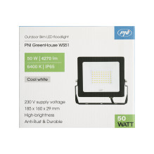 Slim LED reflector PNI GreenHouse WS51 50W, 6400K, 3898 lm, 184.5*29*160mm Slim LED reflector PNI GreenHouse WS51 50W, 6400K, 3898 lm, 184.5*29*160mm