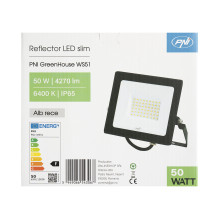 Slim LED reflector PNI GreenHouse WS51 50W, 6400K, 3898 lm, 184.5*29*160mm