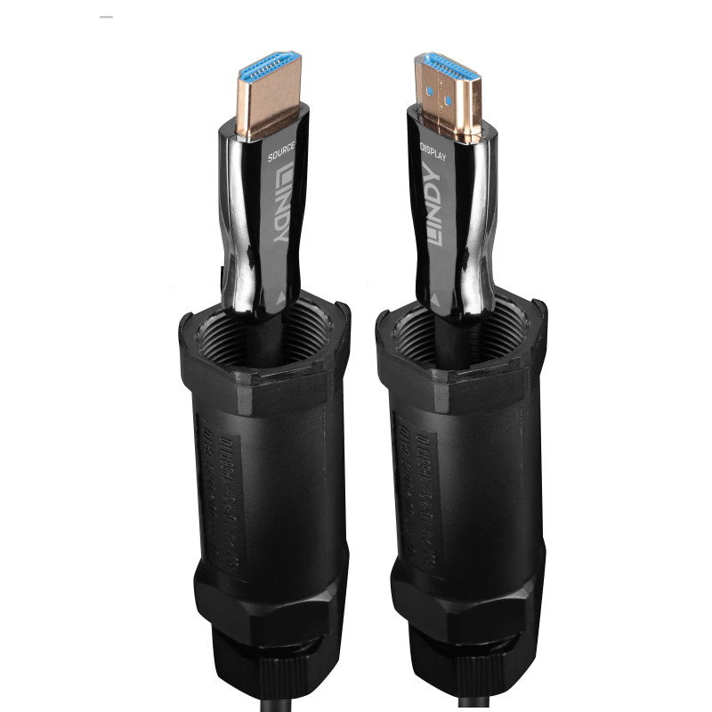 HDMi Cable - LINDY Shielded Fiber Hybrid HDMI 8K60 Cable, 20 m, Black