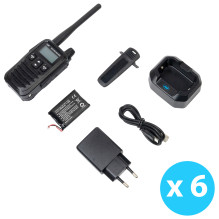 Kit of 6 portable radio stations PNI PMR R45 PRO 446MHz, 0.5W, 99 programmable channels, 16 PMR and 38 CTCSS and 104 DCS Kit of 6 portable radio stations PNI PMR R45 PRO 446MHz, 0.5W, 99 programmable channels, 16 PMR and 38 CTCSS and 104 DCS