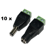 Set of 10bc PNI M02 Mother / Male Power Plugs for Surveillance Systems