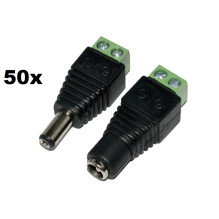 Set of 50 pcs PNI M02 Mother / Male Power Plugs for Surveillance Systems