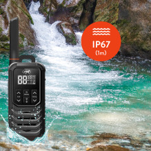 Kit of 4 portable radio stations PNI PMR R80 PRO 0.5W, 16 channels, Waterproof IP67, with LED flashlight, SOS button, VO