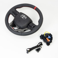 Heated leather steering wheel with airbag and steering wheel for Toyota Hilux GR