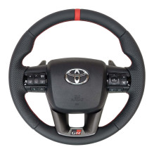 Heated leather steering wheel with airbag and steering wheel for Toyota Hilux GR