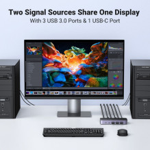 Ugreen Ugreen CM664 HDMI jungiklis 2in1 KVM jungiklis - juodas