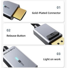 Premium Kabelis DisplayPort - Hdmi, 4k / 30hz, 1m