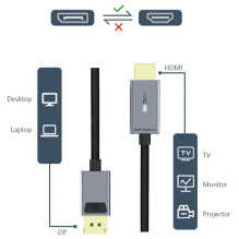 Premium Kabelis DisplayPort - Hdmi, 4k / 30hz, 1m