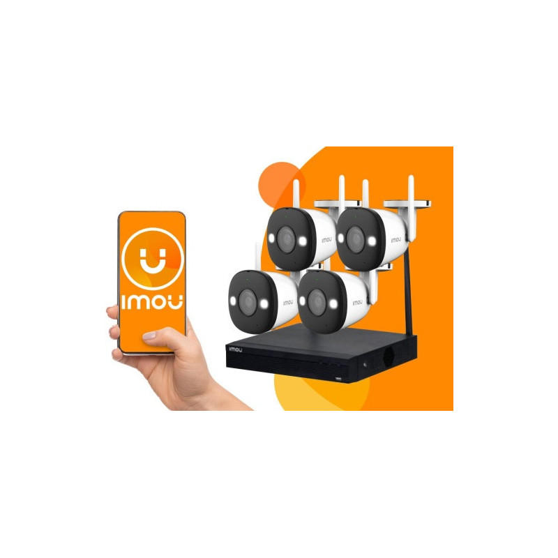 Imou 4 kameru 2Mpx Wi-Fi novērošanas komplekts , 4 kanālu ierakstu iekārta ar 1TB HDD disku