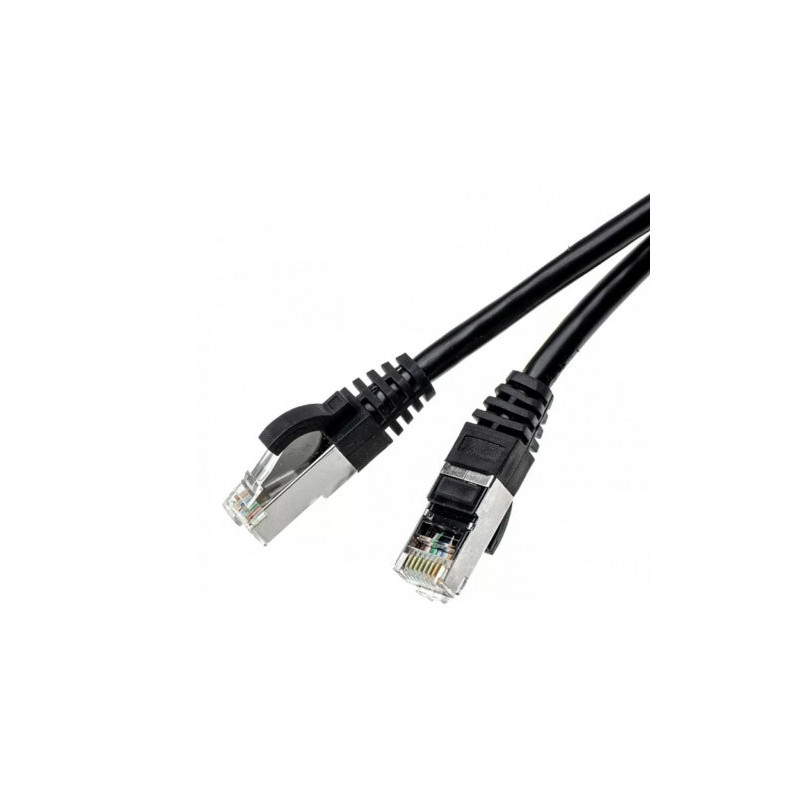 Patch Cable, Patch cable LSZH, 1m, CAT6, FTP, STP, 100cm, ElectroBase ®, BLACK