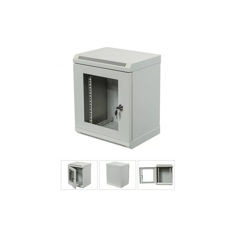 9U 10-inch wall-mounted switch cabinet / 420×348×280 mm / gray / assembled