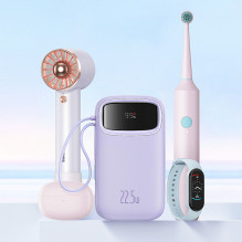 Baseus Qpow2 20000mAh 22.5W Powerbank with Dual Cable with Digital Display + Baseus Simple USB-C 3A Cable 0.3m (White) -