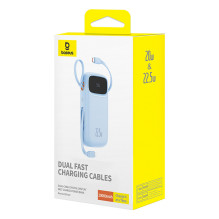 Baseus Qpow2 20000mAh 22.5W Powerbank with Dual Cable with Digital Display + Baseus Simple USB-C 3A Cable 0.3m (White) -