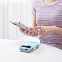 Baseus Qpow2 20000mAh 22.5W Powerbank with Dual Cable with Digital Display + Baseus Simple USB-C 3A Cable 0.3m (White) -