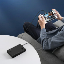 Baseus Adaman 24000mAh 140W Powerbank with Digital Display and Baseus Superior USB-C 240W (48V / 5A) 1m Cable - Black