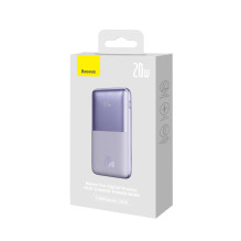 „Baseus Bipow Pro Power Bank“ 10 000 mAh 20 W violetinė su A tipo USB – C tipo USB 3A 0,3 m kabeliu (PPBD040205)