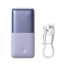 „Baseus Bipow Pro Power Bank“ 10 000 mAh 20 W violetinė su A tipo USB – C tipo USB 3A 0,3 m kabeliu (PPBD040205)