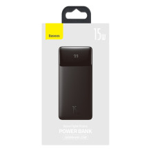 Baseus Bipow powerbank with display 10000mAh 15W black (Overseas Edition) + USB-A - Micro USB cable 0.25m black (PPBD050