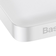 Baseus Bipow powerbank with display 10000mAh 15W white (Overseas Edition) + USB-A - Micro USB cable 0.25m white (PPBD050
