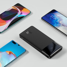 Baseus Bipow powerbank with display 10000mAh 15W black (Overseas Edition) + USB-A - Micro USB cable 0.25m black (PPBD050