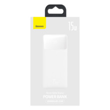 Baseus Bipow powerbank with display 10000mAh 15W white (Overseas Edition) + USB-A - Micro USB cable 0.25m white (PPBD050