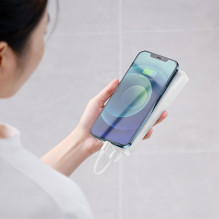 Baseus Bipow powerbank with display 10000mAh 15W white (Overseas Edition) + USB-A - Micro USB cable 0.25m white (PPBD050