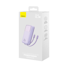 „Baseus Comet“ serijos maitinimo blokas su ekranu 20 000 mAh 22,5 W - violetinė + USB-A / USB-C laidas