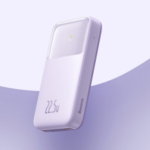 „Baseus Comet“ serijos maitinimo blokas su ekranu 20 000 mAh 22,5 W - violetinė + USB-A / USB-C laidas