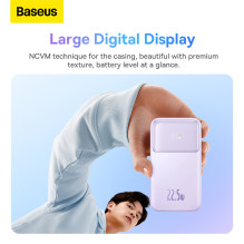 Baseus Comet Series powerbank with display 20000mAh 22.5W - purple + USB-A / USB-C cable