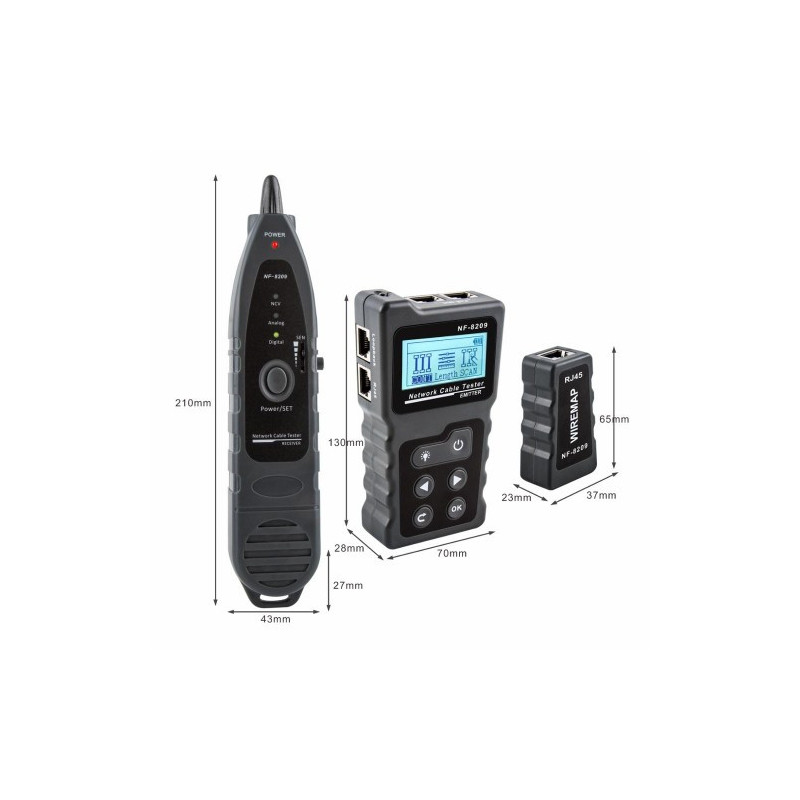 Noyafa NF-8209 advanced network cable tracker, toner and probe with PoE.