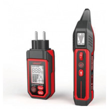 Circuit breaker identifier with GFCI (ground fault current) tester for sockets