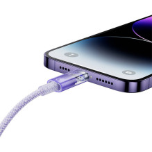 Greito įkrovimo laidas Baseus USB-A į Lightning Explorer Series 1m 2.4A (violetinis)