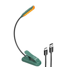 Wireless lamp Glocusent mini GLCSNTBL102G clip-on book light, USB-C Green