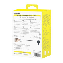 Baseus Enjoyment Max car charger with USB-C+USB-C cables and USB-A+USB-C ports 90W Black