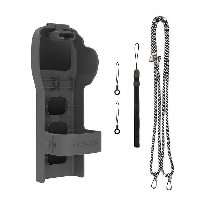 „Sunnylife“ apsauginis dėklas su dirželiu ir virvele, skirtas „Osmo Pocket 3“ (pilkas)