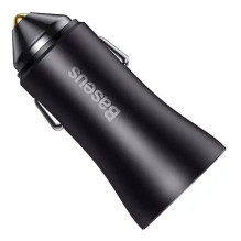 Baseus Golden Contactor Max car charger, 2x USB, 60W (gray)