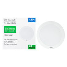 PNI D-Light CL240 24W LED ceiling light, round, 6500K, 230V power supply, 2640 lm, white PNI D-Light CL240 24W LED ceiling light, round, 6500K, 230V power supply, 2640 lm, white