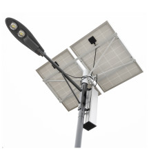 PNI SL802 gatvių apšvietimo stulpas su dviem 160 W fotovoltiniais skydais, 50 W projektoriumi su 2 LED, 60 Ah baterija i PNI SL802 gatvių apšvietimo stulpas su dviem 160 W fotovoltiniais skydais, 50 W projektoriumi su 2 LED, 60 Ah baterija i