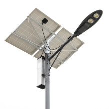PNI SL802 gatvių apšvietimo stulpas su dviem 160 W fotovoltiniais skydais, 50 W projektoriumi su 2 LED, 60 Ah baterija i PNI SL802 gatvių apšvietimo stulpas su dviem 160 W fotovoltiniais skydais, 50 W projektoriumi su 2 LED, 60 Ah baterija i