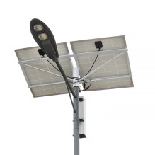 PNI SL802 street lighting pole with two 160W photovoltaic panels, 50W projector with 2 LEDs, 60Ah battery and mounting p PNI SL802 street lighting pole with two 160W photovoltaic panels, 50W projector with 2 LEDs, 60Ah battery and mounting p