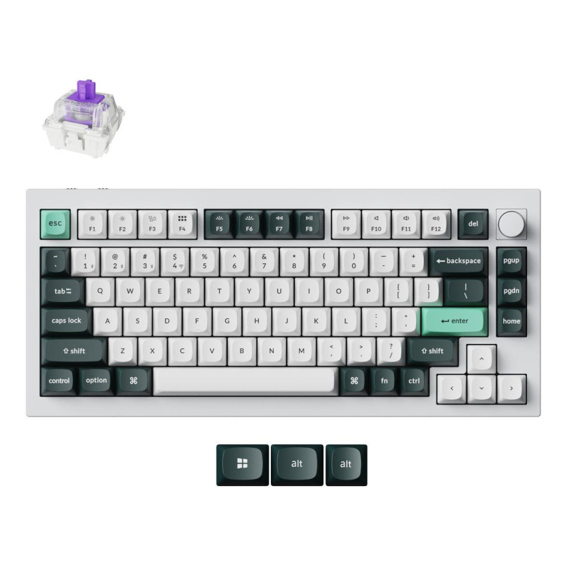 Klaviatūra WRL Q1 HE RGB / SHELL balta Q1H-P1 KEYCHRON